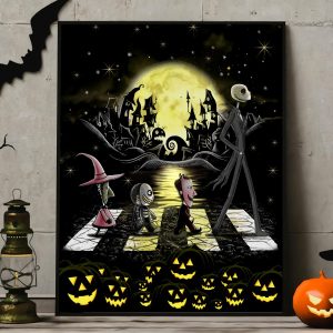 Road Nightmare Before Christmas Halloween Wall Art Decor Poster Canvas