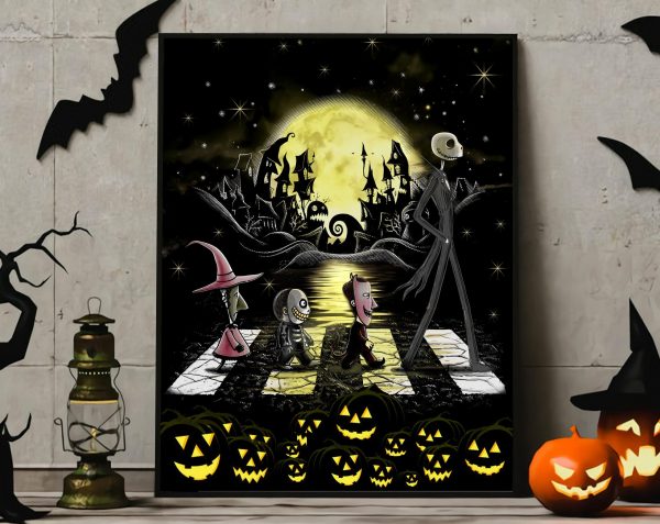 Road Nightmare Before Christmas Halloween Wall Art Decor Poster Canvas