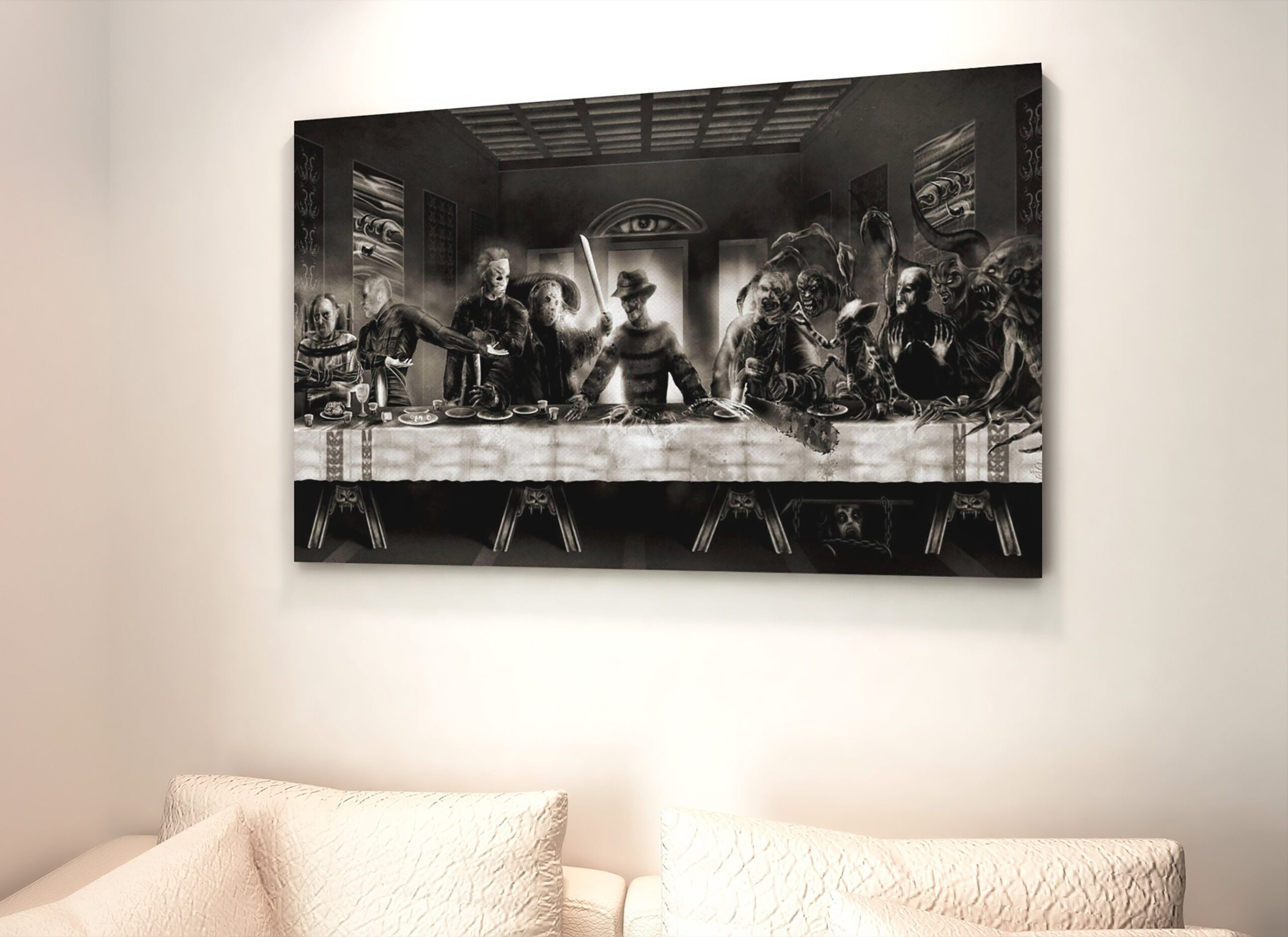 Scary Last Supper Halloween Wall Art Decor Poster Canvas