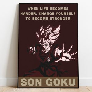 Son Goku Change Yourself To Become Stronger Dragon Ball Home Decor Poster Canvas