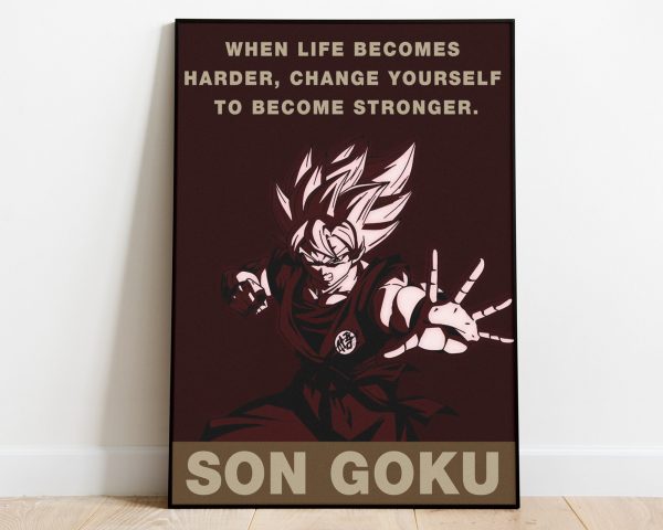 Son Goku Change Yourself To Become Stronger Dragon Ball Home Decor Poster Canvas