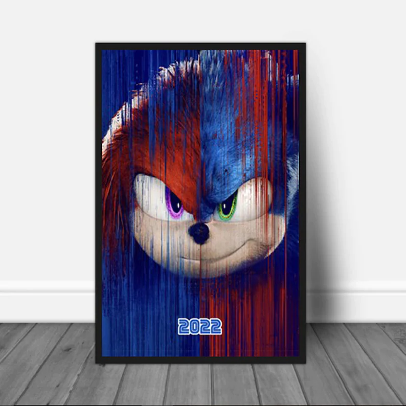 Sonic The Hedgedog 2 Wall Art Home Decor Poster Canvas
