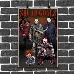 Squad Goals Friend Horror Movies Poster Canvas