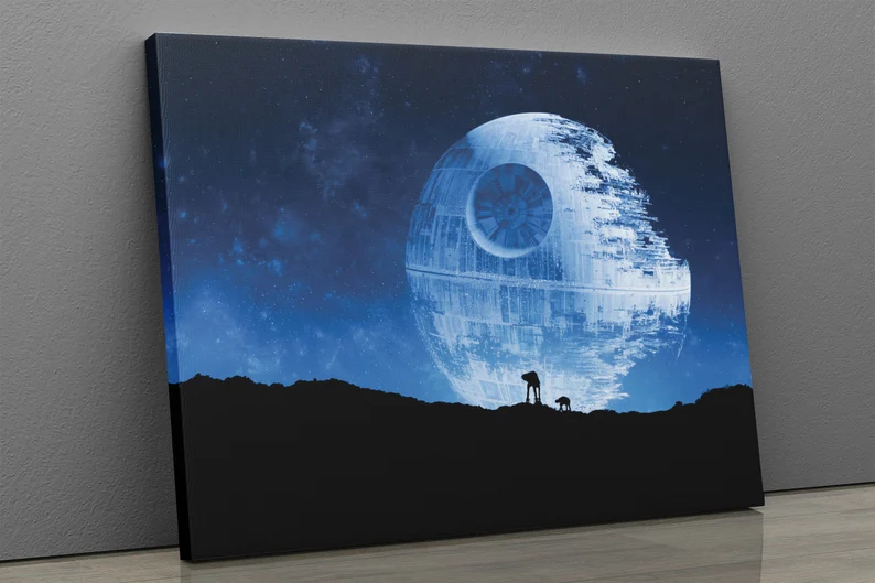 Star Wars Death Star at Space Wall Art Home Decor Poster Canvas