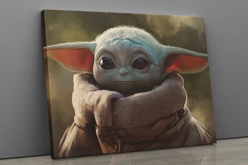 Star Wars Baby Yoda Wall Art Home Decor Poster Canvas - Kaiteez