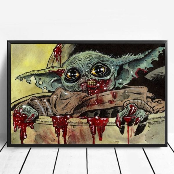 Star Wars The Mandalorian Baby Yoda Movie Wall Art Home Decor Poster Canvas