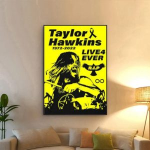 Taylor Hawkins Live4 Ever Poster Canvas