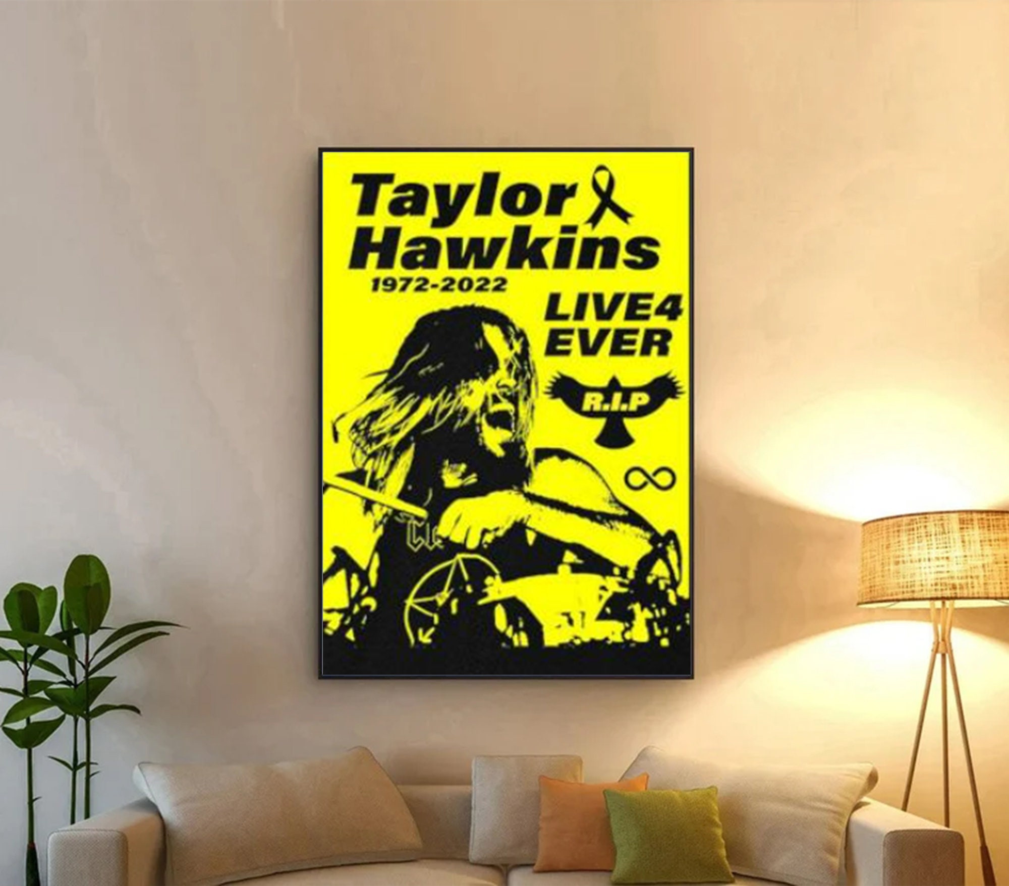 Taylor Hawkins Live4 Ever Poster Canvas
