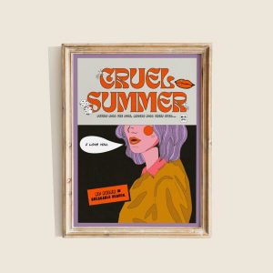 Taylor Swift Lover Cruel Summer Lyrics Wall Art Decor Poster Canvas