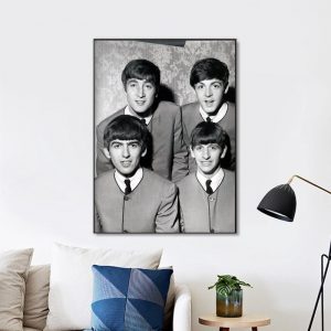 The Beatles Black And White Wall Art Home Decor Poster Canvas