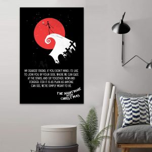 The Nightmare Before Christmas Jack Skellington And Sally Home Decor Poster Canvas