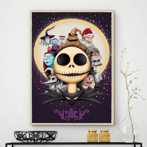 The Nightmare Before Christmas Movie Jack And Sally Home Decor Poster Canvas
