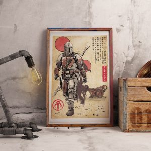 The Way Of Bounty Hunter Woodblock Wall Art Home Decor Poster Canvas