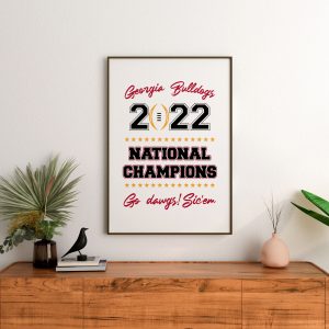 UGA National Champs Georgia Bulldogs 2022 Poster Canvas
