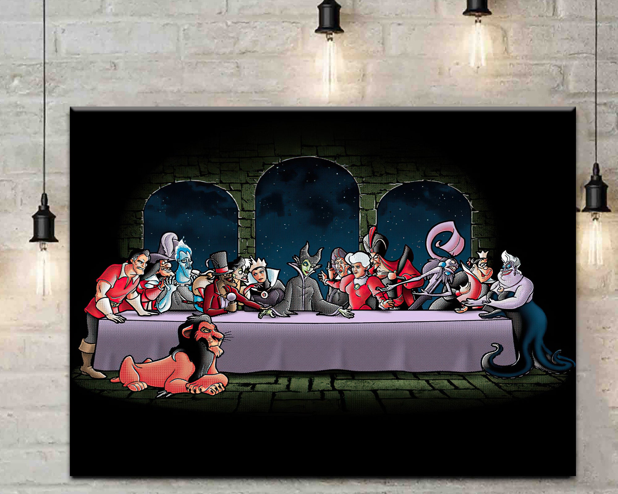 Villain Last Supper Halloween Wall Art Decor Poster Canvas
