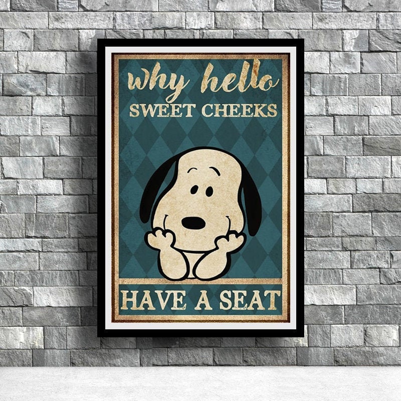 Vintage Snoopy Wall Art Home Decor Poster Canvas