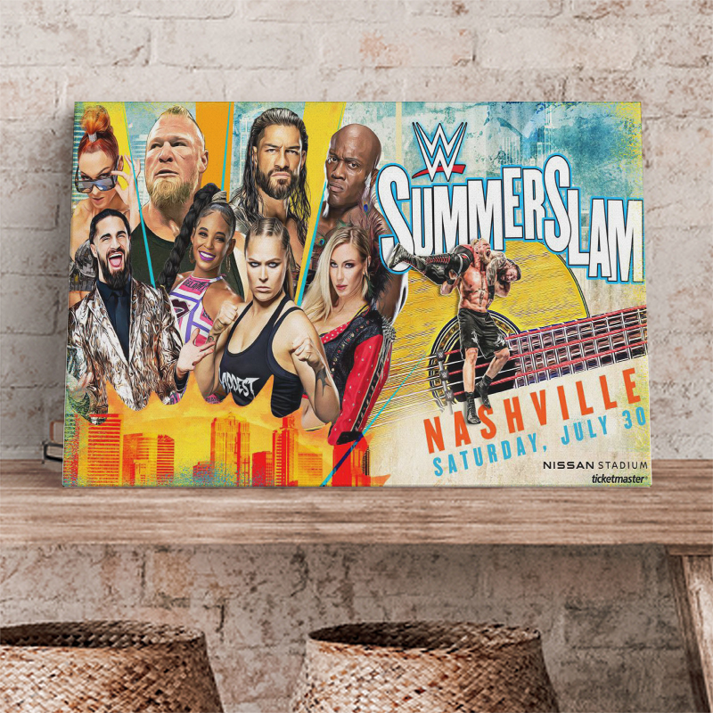 WWE SummerSlam 2022 Design Style Poster Canvas