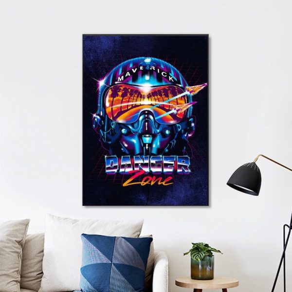 Welcome To The Danger Zone Wall Art Home Decor Poster Canvas