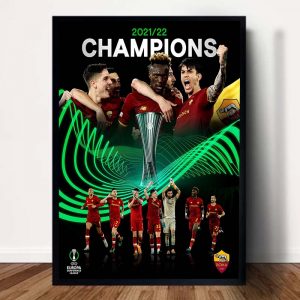 AS Roma win UEFA Europa conference league champions Original Poster Canvas
