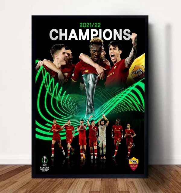 AS Roma win UEFA Europa conference league champions Original Poster Canvas