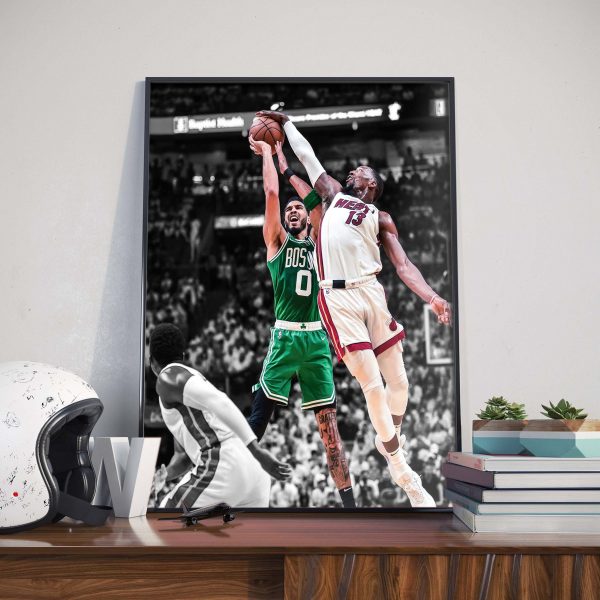 Bam Adebayo block on Jayson Tatum Playoff Poster Canvas