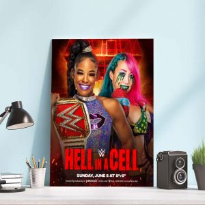 Bianca Belair Vs Asuka Hell In A Cell Vintage Poster Canvas