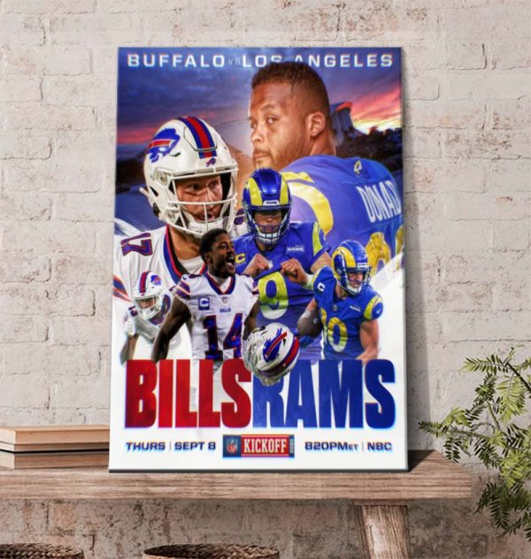 Buffalo Bills vs Los Angeles Rams NFL 2022 Kickoff Poster Canvas