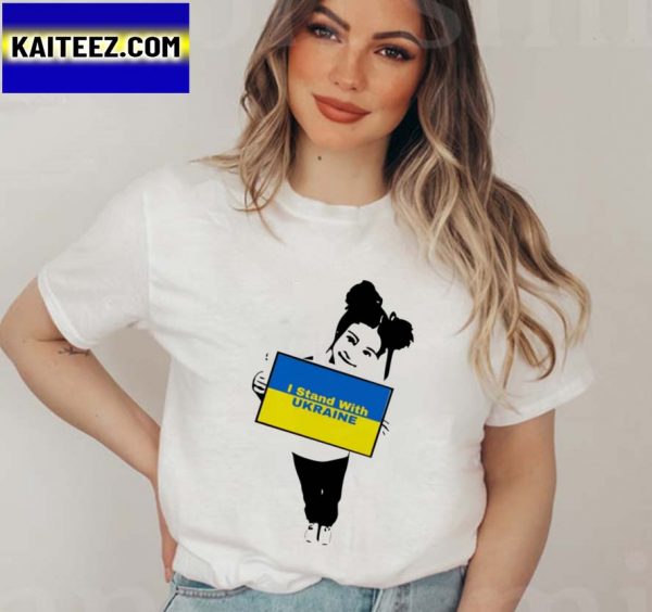 Cute Girl I Stand With Ukraine Stop War Russian Gifts T-Shirt