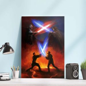 Darth Vader vs Obi Wan The Circle Is Now Complete Star Wars Wall Art Poster Canvas