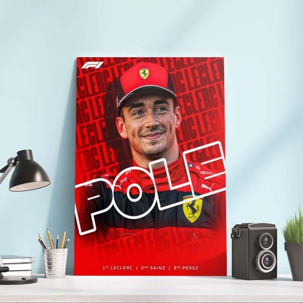 F1 Monaco GP POLE Charles Leclerc Ferrari Art Decor Poster Canvas