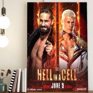 Hell In A Cell 2022 Cody Rhodes vs Seth Rollins Poster Canvas