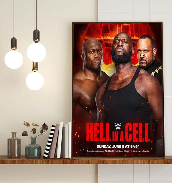Hell In A Cell WWE Bobby Lashley vs Omos vs MVP Poster Canvas