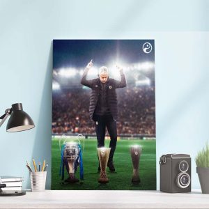 José Mourinho win the UEFA Champions League UEFA Europa League UEFA Europa Conference League Art Decor Poster Canvas