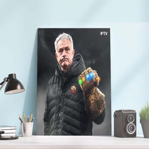 José Mourinho x Thanos AS Roma win UEFA Europa Conference League Champions Wall Decor Poster Canvas