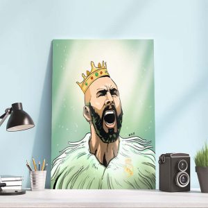Karim Benzema is King UEFA Champions League 2022 Wall Decor Poster Canvas