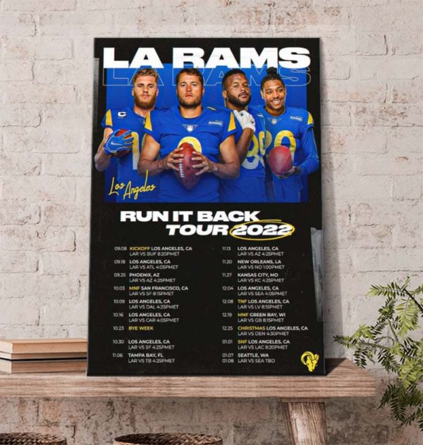 LA Rams Run It Back Tour 2022 Poster Canvas