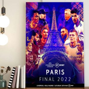 Liverpool vs Real Madrid 2022 UCL Final Poster Canvas