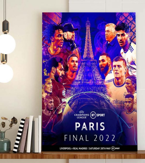 Liverpool vs Real Madrid 2022 UCL Final Poster Canvas