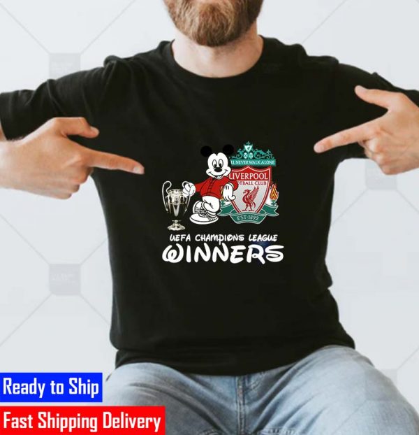 Liverpool x Mickey Mouse Disney Lover Champion League Winner Gift T-Shirt