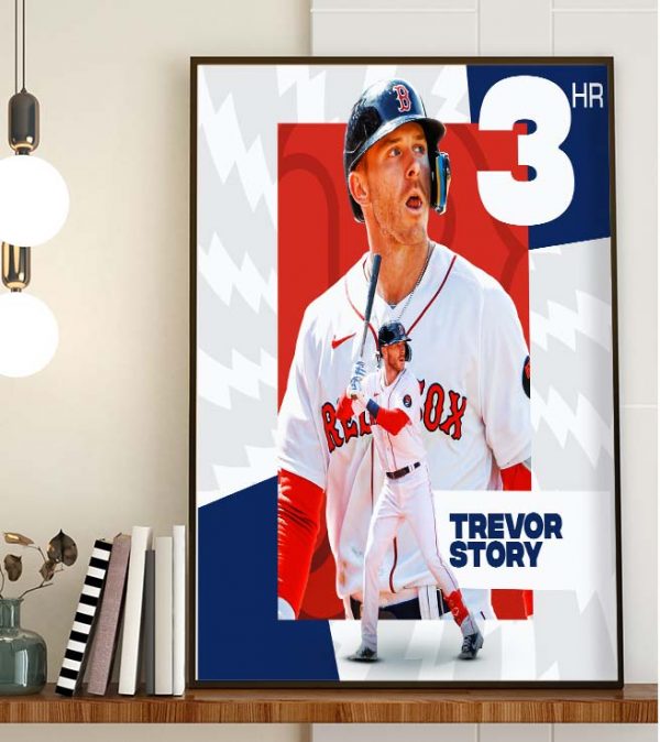 MLB Trevor Story Boston Red Sox 3 HR Art Decor Poster Canvas