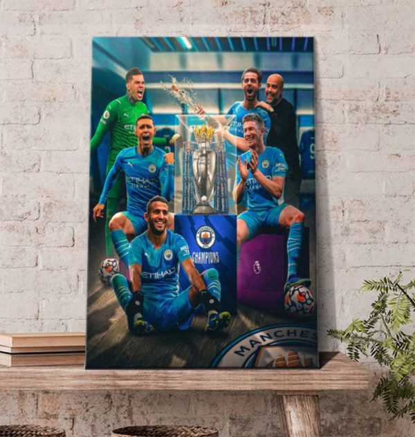 Manchester City Premier League Champions For The Six Time Poster Canvas