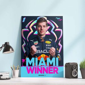 Max Verstappen Redbull Miami GP Winner Poster Canvas