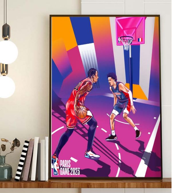 NBA Paris France Chicago Bulls Wall Decor Poster Canvas