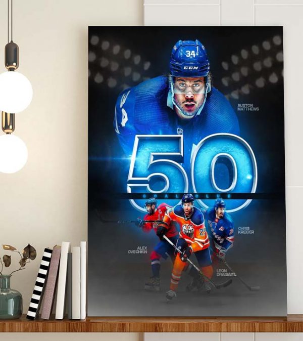 NHL 50 Goal Club Player List Poster Canvas