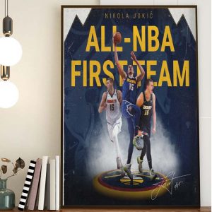 Nikola Jokic All-NBA First Team Denver Nuggets Wall Decor Poster Canvas