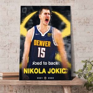Nikola Jokic NBA MVP 2021 2022 Poster Canvas