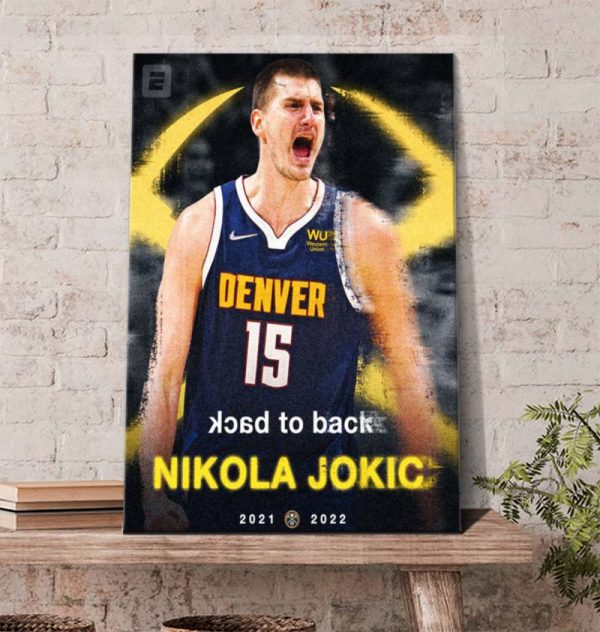 Nikola Jokic NBA MVP 2021 2022 Poster Canvas