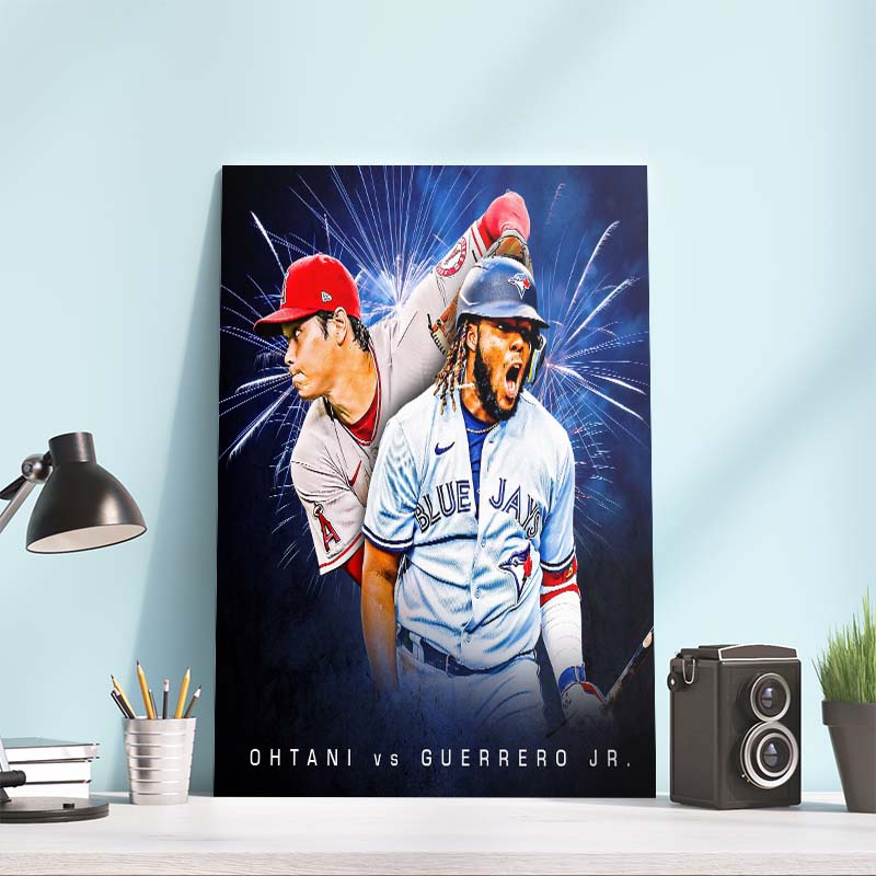 Ohtani x Guerrero Jr MLB Los Angeles Angels Toronto Blue Jays Wall Decor Poster Canvas