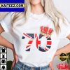 Queen Elizabeth II Platinum Jubilee 2022 Celebration Union Jack Queen’s Crowne British Monarch Royal Gifts T-Shirt