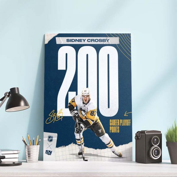 Sidney Crosby 200 Career Playoff Points Poster Canvas